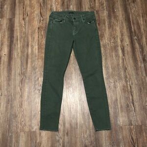 Mother Looker Ankle Fray Jeans Women's 27 Just For Kicks in Emerald Wash